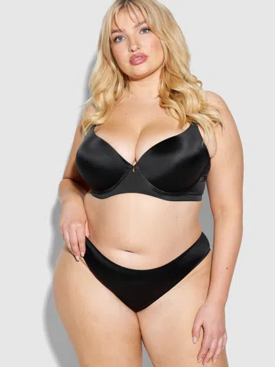 Frederick's Of Hollywood Lexi Push Up Plunge T-shirt Bra In Black