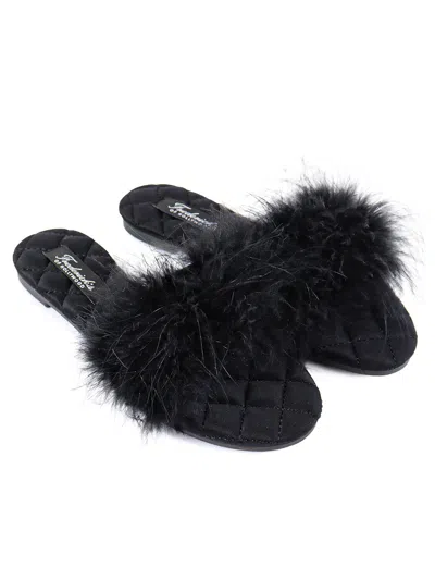 Frederick's Of Hollywood Maxim Feather Flat Sandal In Multi