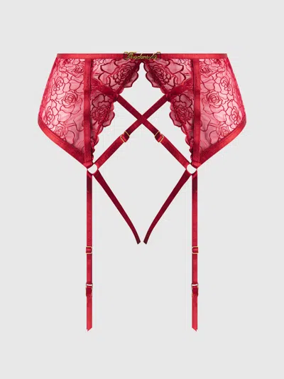 Frederick's Of Hollywood Melrose Embroidered Garter In Multi