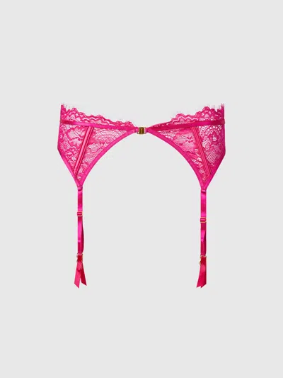 Frederick's Of Hollywood Neev Lace Garter Belt In Pink