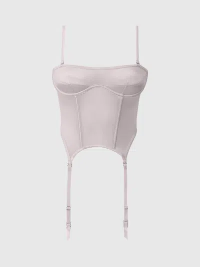 Frederick's Of Hollywood Neev Oil Slick Bandeau Bustier With Garters In Purple
