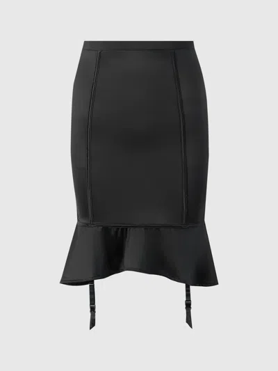 Frederick's Of Hollywood Neev Oil Slick Garter Half Slip Skirt In Multi