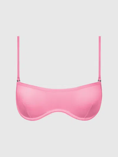 Frederick's Of Hollywood Neev Oil Slick Unlined Bandeau Bra In Pink