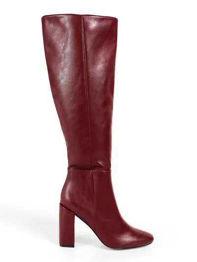 Frederick's Of Hollywood Paola Knee High Boots In Burgundy