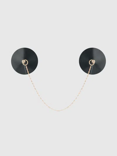 Frederick's Of Hollywood Patent & Chain Drape Pasties In Black