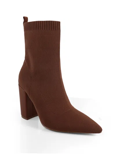 Frederick's Of Hollywood Patty Heeled Ankle Boots In Brown
