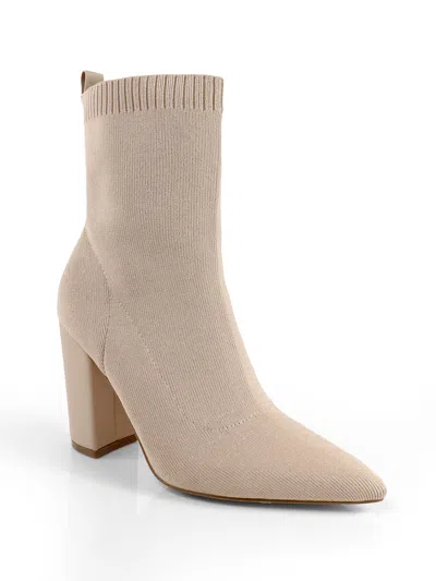 Frederick's Of Hollywood Patty Heeled Ankle Boots In Neutral