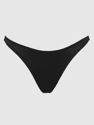 Frederick's Of Hollywood Petra Crotchless Satin Tanga In Black