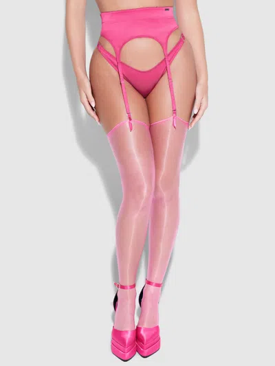 Frederick's Of Hollywood Petra Non Silicone Thigh Highs In Pink