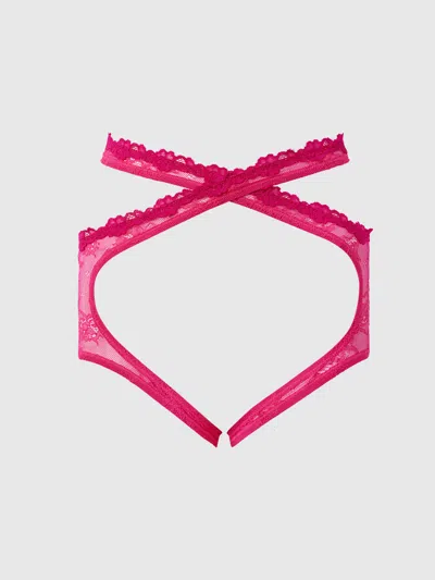 Frederick's Of Hollywood Pia Lace Wrap Garter In Multi