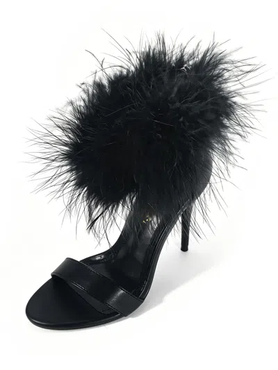 Frederick's Of Hollywood Raquel Feather Stiletto Heel In Black