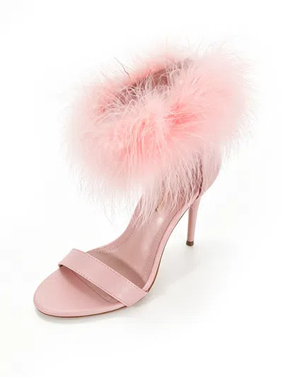 Frederick's Of Hollywood Raquel Feather Stiletto Heel In Pink