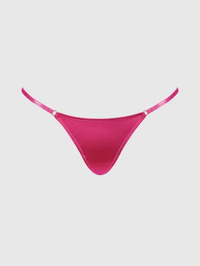 Frederick's Of Hollywood Rising Star Liquid Satin Mini G-string In Pink