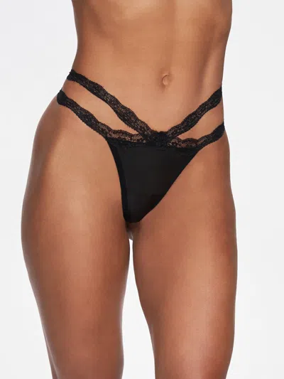 Frederick's Of Hollywood Rylie Microfiber Thong In Black