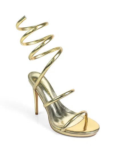 Frederick's Of Hollywood Sabine Round Toe Heel In Gold