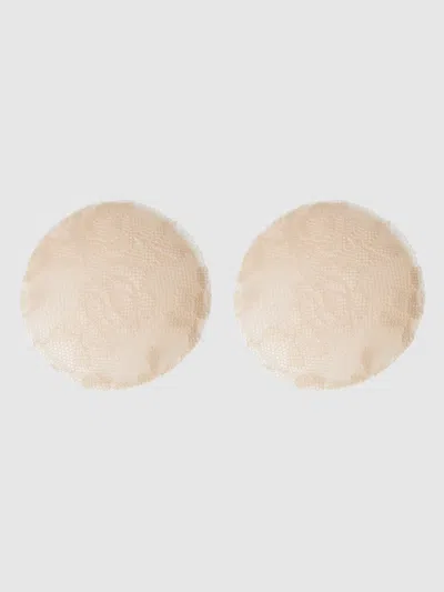 Frederick's Of Hollywood Silcone & Lace Circular Nipple Covers In Neutral