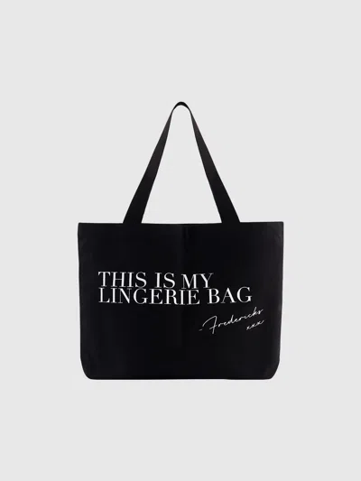 Frederick's Of Hollywood This Is My Lingerie Bag Tote In Black