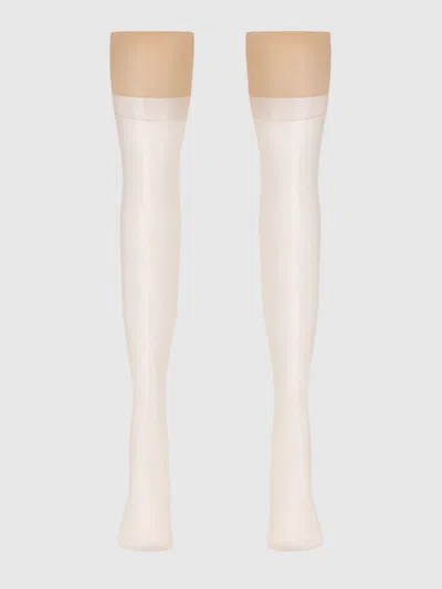 Frederick's Of Hollywood Three Layer Sheer Thigh Highs In White