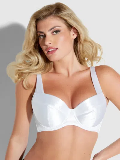 Frederick's Of Hollywood Va Va Voom Satin Full Figure Push Up Bra In Neutral