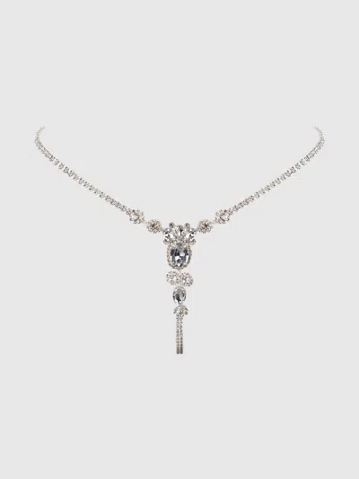 Frederick's Of Hollywood Ziggy Ornate Rhinestone G-string In Silver