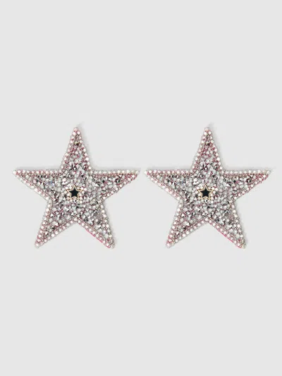 Frederick's Of Hollywood Ziggy Rhinestone & Sequin Star Pasties In Silver