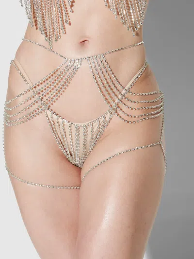 Frederick's Of Hollywood Ziggy Rhinestone Draped Garter In Multi