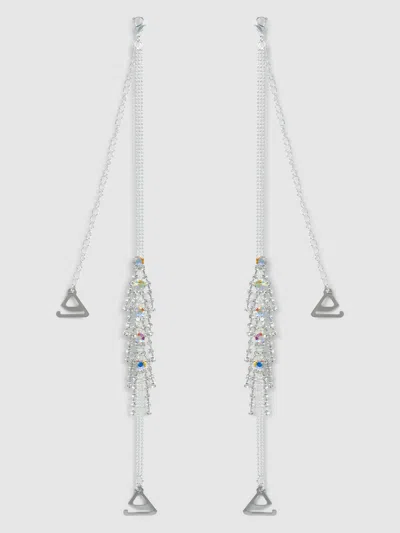 Ziggy Rhinestone Fringe Bra Straps In Silver from Frederick's