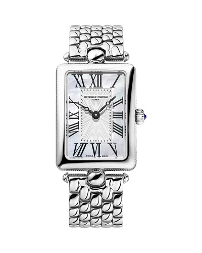 Frederique Constant Art Deco Carree Bracelet Watch, 20.7mm X 28mm In Metallic
