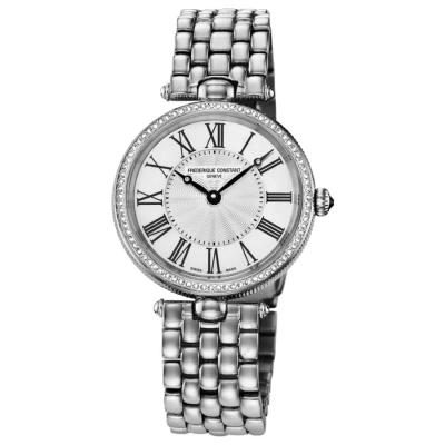 Frederique Constant Art Deco Quartz Diamond Ladies Watch Fc-200mpw2ard6b In Gold