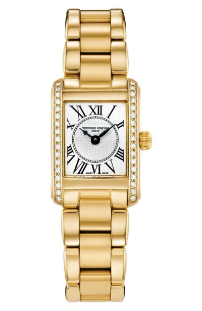 Frederique Constant Carrée Bracelet Watch, 23mm In Goldone