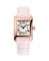 Frederique Constant Women's Swiss Classic Carree Diamond (1/20 Ct. T.w.) Blush Leather Strap Watch 23mm In White/pink