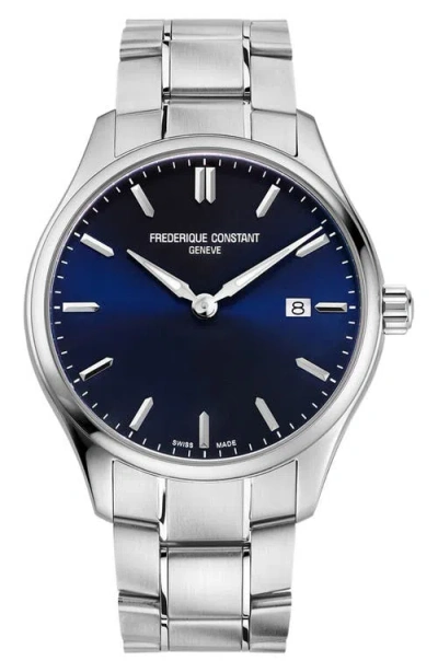 Frederique Constant Men's Swiss Classics Stainless Steel Bracelet Watch 40mm In Silver-tone
