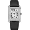 Frederique Constant Classic Carrèe Diamond Leather Strap Watch, 28mm X 25mm In Black