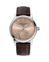 Frederique Constant Men's Swiss Automatic Classic Date Manufacture Brown Leather Strap Watch 40mm In Pink/brown