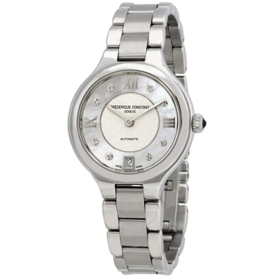 Frederique Constant Classic Delight Automatic Ladies Watch 306whd3er6b In Mother Of Pearl / Silver