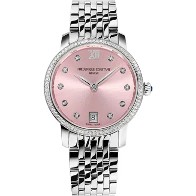 FREDERIQUE CONSTANT FREDERIQUE CONSTANT CLASSIC SLIMLINE DIAMOND BRACELET WATCH, 30MM