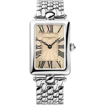 Frederique Constant Classics Art Deco Mother-of-pearl Bracelet Watch, 28mm In Silver
