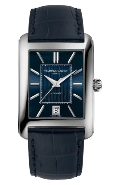 Frederique Constant Classics Carrée Blue Leather Strap Watch, 30.4mm X 33mm