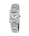 Frederique Constant Classics Carree Diamond Watch, 23mm X 21mm In White/silver