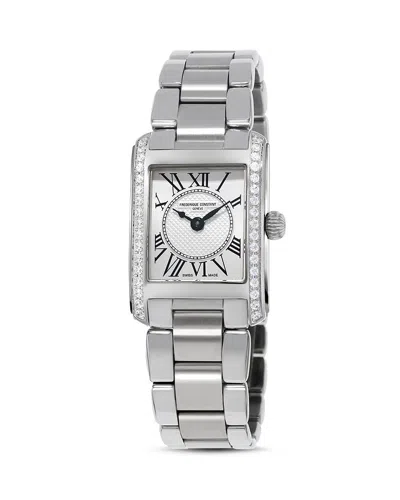 Frederique Constant Classics Carree Diamond Watch, 23mm X 21mm In White/silver