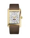 Frederique Constant Classics Carree Quartz Moonphase Watch, 30mm X 42mm In Brown