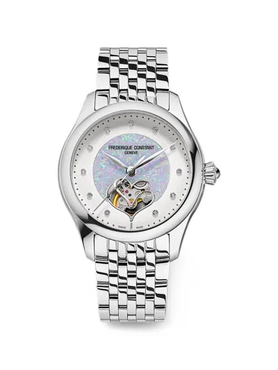 Frederique Constant Classics Double Heart Beat 36mm Watch In Silver