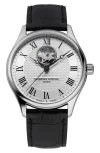 Frederique Constant Classic Heartbeat Watch, 40mm In Silverone