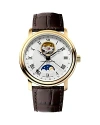 Frederique Constant Classics Heartbeat Moonphase Watch, 40mm In White/brown