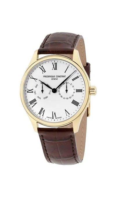 Frederique Constant Classics Leather Mens Watch In Brown