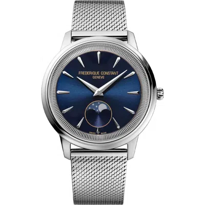 Frederique Constant Classics Moneta Moonphase Milanese Mesh Strap Watch, 37mm In Red