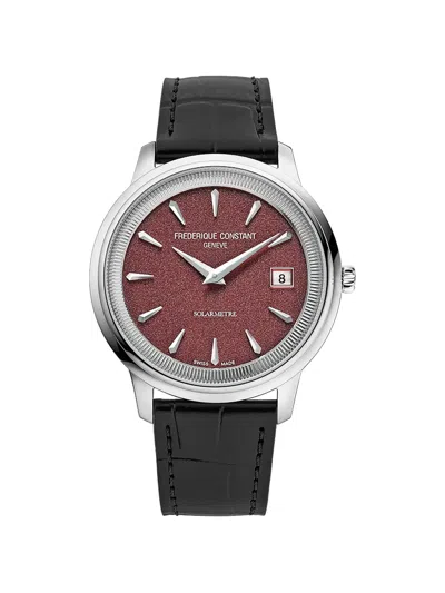 Frederique Constant Classics Moneta Solarmetre 39mm Watch In Black