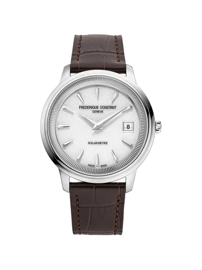 Frederique Constant Classics Moneta Solarmetre 39mm Watch In Metallic