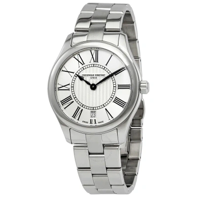 Frederique Constant Classics Silver Dial Ladies Watch Fc-220ms3b6b In Black / Silver