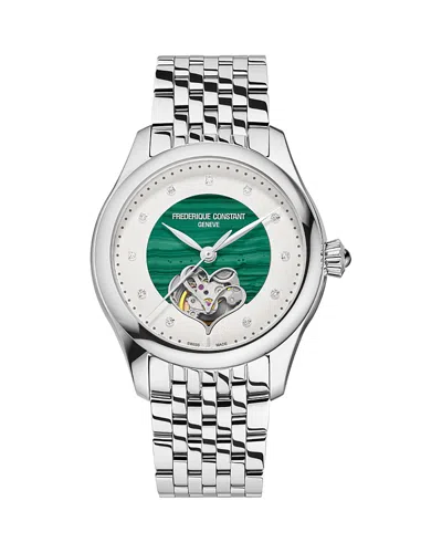 Frederique Constant Classics Double Heart Beat 36mm Watch In Silver
